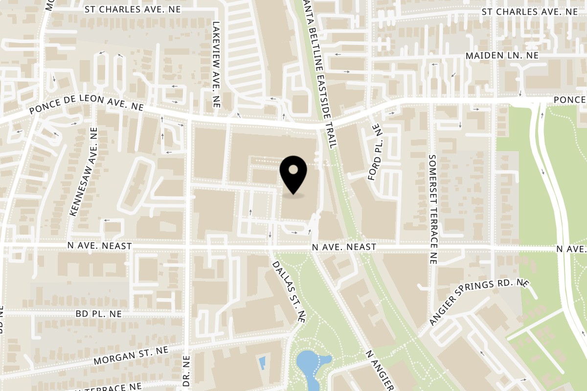 Map showing the location of Vietvana Pho Noodle House Vietvana - Ponce City Market on 675 Ponce De Leon Ave NE in Atlanta